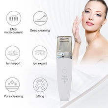 Load image into Gallery viewer, Facial Ultrasonic Skin Scrubber Spatula Blackhead Remover Deep Face Cleaning Lift Machine Peeling Shovel Pore Cleane