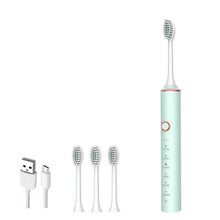 Load image into Gallery viewer, Ultrasonic Sonic Electric Toothbrush for Adults USB Rechargeable Waterproof Electric Teeth Tooth Brushes with 4 Replacement Heads