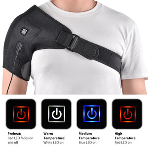 Electric Heat Adjustable Shoulder Brace Back Support Belt for Dislocated Shoulder Rehabilitation Injury Pain Wrap