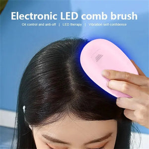 Home Use Electric Massage Comb Anti Hair Loss Vibration Massage Comb With Red Light Blue Light Laser Hair Growth Brush