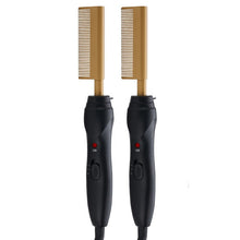 Load image into Gallery viewer, Ceramic Electric Hot Comb hair dryer brush and Auto Shut off Black Hair Beard Straightener Comb