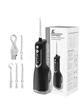 Load image into Gallery viewer, 330ml Portable Oral Irrigator Dental Rechargeable Water Flosser 5 Modes Large Display For Teeth Cleaner Waterproof 4 Jet Nozzles