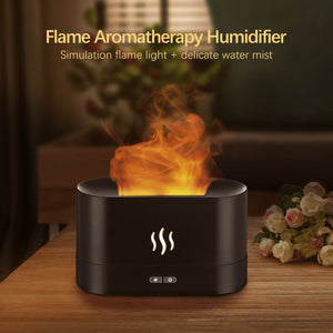 180ML Aroma Diffuser Air Humidifier Ultrasonic Cool Mist Maker Fogger Sooth Sleep Atomizer LED Flame Lamp Essential Oil Diffuser