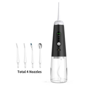 350ML Portable Electric Oral Irrigator Dental Water Flosser USB Charger 4 Modes Irrigation for Teeth IPX7 Waterproof 4 Jet Tips