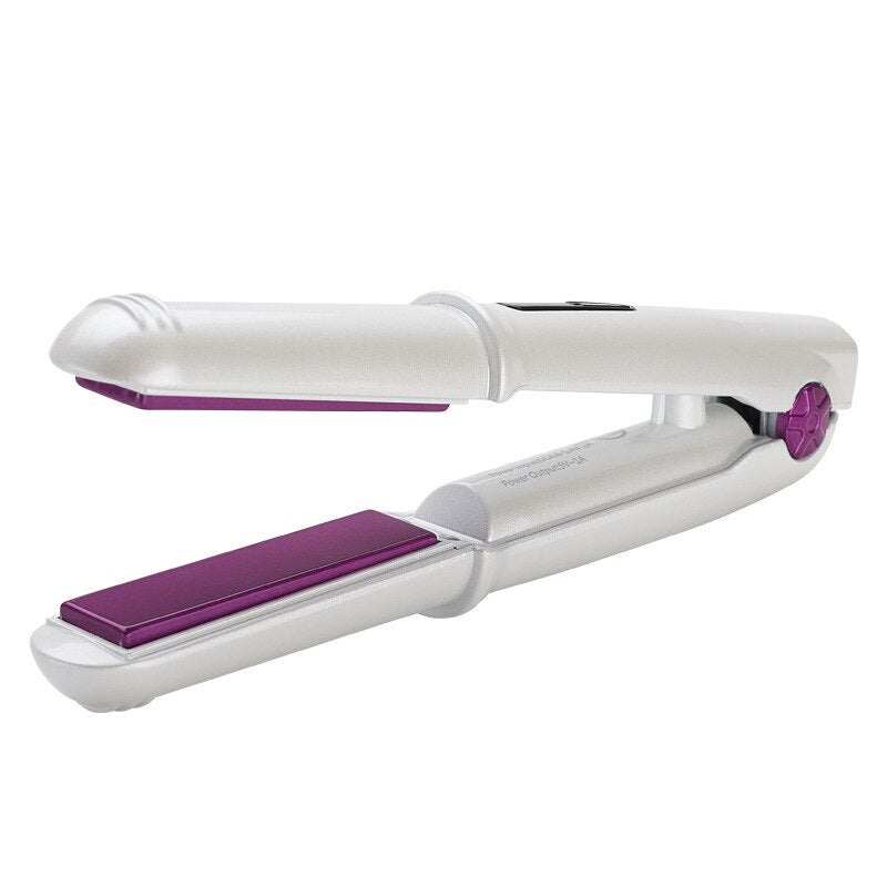 USB Hair Curler Rechargeable Cordless Hair Straightener Ceramics Splint 3 Temperature Led Display Styles Tool