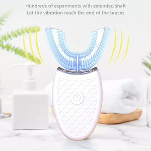 360 Degrees Intelligent Automatic Soft Sonic Electric Toothbrush U Type USB Charging Tooth Whitening Automatic Cleaning Machine