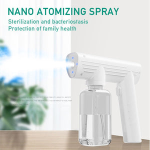 240ml Handheld Atomizer Spray Gun Nano Mist Sprayer Sanitizer Machine Cordless Electric ULV Fogger for Office Garden Home Tools