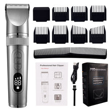 Load image into Gallery viewer, Full Body Washable Electric Hair Clipper Ceramic Professional Fine Adjustable Hair Trimmer Low Noise Hair Cutting Machine Razor