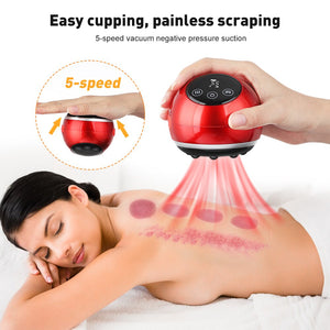 Electric Cupping Massager Vacuum Suction Cups Red Light Anti Cellulite Magnet Guasha Scraping Fat Burner Slimming