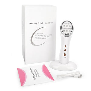 3 Colors LED Facial Beauty Device Heating Photon Skin Tightening Rejuvenation Massager Wrinkle Acne Removal Anti Aging