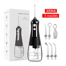 Load image into Gallery viewer, Portable Oral Irrigator Dental Water Flosser Rechargeable Dental Water Jet Pick 3 Modes 300ML Tank Waterproof for Cleaning Teeth