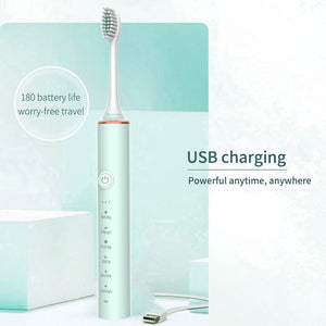 Ultrasonic Electric Toothbrush Rechargeable USB for Adults Sonic Automatic Tooth Brush Whitening Oral Hygiene 8 Replacement Head