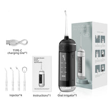 Load image into Gallery viewer, Portable Pull-out Oral Irrigator Dental Water Jet 6 Mode Water Flosser for Teeth Rechargeable 180ML Water Tank Waterproof 4 Tips