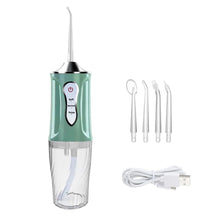 Load image into Gallery viewer, Portable Oral Irrigator Rechargeable USB Water Dental Flosser UV Sterilization 3 Modes Water Jet Floss Pick 220ml 4 Nozzle