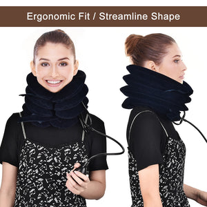 Neck Massager 3/4 Layer Inflatable Air Cervical Neck Traction Support Pain Stress Relief Neck Collar Pillow Neck Stretching Brace