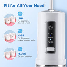 Load image into Gallery viewer, Portable Oral Dental Irrigator Foldable Water Flosser USB Rechargeable Water Jet Floss Tooth Pick Cleaning IPX7 230ML 4 Nozzles