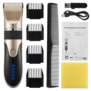 Professional Hair Trimmer Digital USB Rechargeable Hair Clipper for Men Haircut Ceramic Blade Razor Hair Cutter Barber Machine