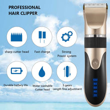 Load image into Gallery viewer, Professional Hair Trimmer Digital USB Rechargeable Hair Clipper for Men Haircut Ceramic Blade Razor Hair Cutter Barber Machine