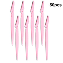 Load image into Gallery viewer, 50Pcs Eyebrow Trimmer Blade Shaping Knife Eye Brow Epilation Face Blades Hair Removal Scraper Shaver Woman Makeup Tools