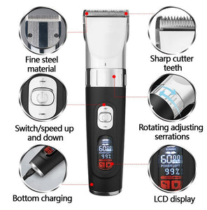 Adjustable 5-speed Hair Clipper Professional Electric Beard Hair Trimmer For Men Rechargeable Hair Cutting Machine Barber/family