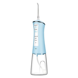 Electric Oral Dental Irrigator Portable Water Jet Flosser USB 4 Modes Teeth Cleaning Tooth Pick Floss IPX7 300ML + 4 Tips