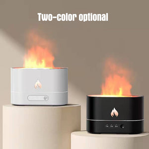 180ML Air Humidifier Essential Oil Diffuser Aromatherapy Ultrasonic Mist Maker Simulation Flame Lamp USB for Living Room Yoga