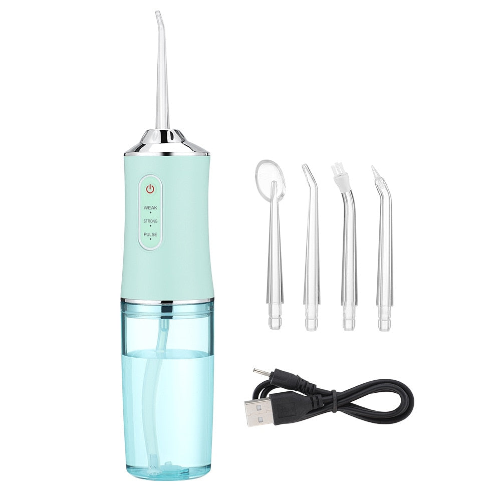 220ML Oral Irrigator USB Rechargeable 3 Modes Portable Dental Water Flosser Jet Irrigator Dental Floss Pick Teeth Cleaner 4 Tips