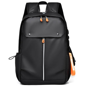 New Men's Backpack USB Charging Bag Waterproof PU Leather Rucksack Male Business Travel Bagpack Reflective Strip Design