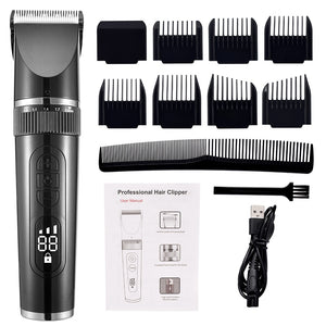 Full Body Washable Electric Hair Clipper Ceramic Professional Fine Adjustable Hair Trimmer Low Noise Hair Cutting Machine Razor