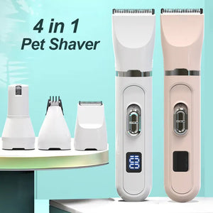 Dog Clippers Low Noise Paw Trimmer Rechargeable Pet Cat Grooming Kit Multifunctional Cordless Quiet Pet Nail Grinder Dog Shaver