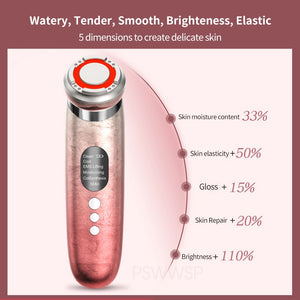EMS Hot Cold Vibration Face Massager Red Blue Photon Acne Remover Facial Cleaser Anti Wrinkle Lifting Skin Rejuvenation Device