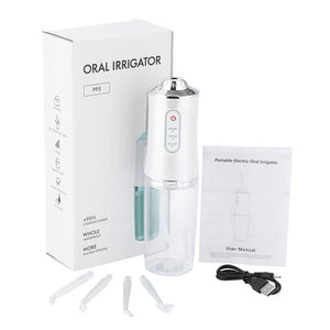 3 Modes Oral Irrigator Portable Dental Water Jet Flosser USB Rechargeable Tooth Pick Electric Teeth Cleaner Water Jet Floss 220ML Water Tank IPX7 Waterproof 4 Jet Tips for Adults
