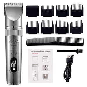 Full Body Washable Electric Hair Clipper Ceramic Professional Fine Adjustable Hair Trimmer Low Noise Hair Cutting Machine Razor