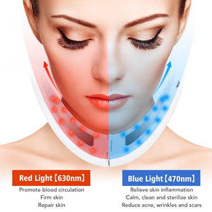 Face Slimming Massager V-Line Up Lift Belt Machine LED Photon Light Treatment EMS Massage Rechargeable Anti Age Facial Slimmer