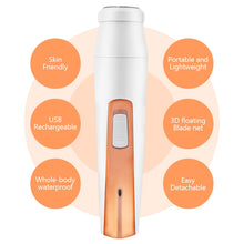 Load image into Gallery viewer, Electric Eyebrow Trimmer USB Rechargeable 4 In 1 Clipper Hair Remover Machine Women Shaver Lady Epilator Razor Face Makeup Tool