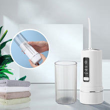 Load image into Gallery viewer, Portable Oral Dental Irrigator Foldable Water Flosser USB Rechargeable Water Jet Floss Tooth Pick Cleaning IPX7 230ML 4 Nozzles