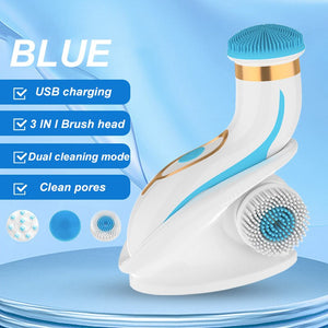 3 IN 1 Facial Cleansing Brush New Electric Cleanser Face Spin Brush Facial  For Skin Deep Clean Electric Wash Brush Instrument