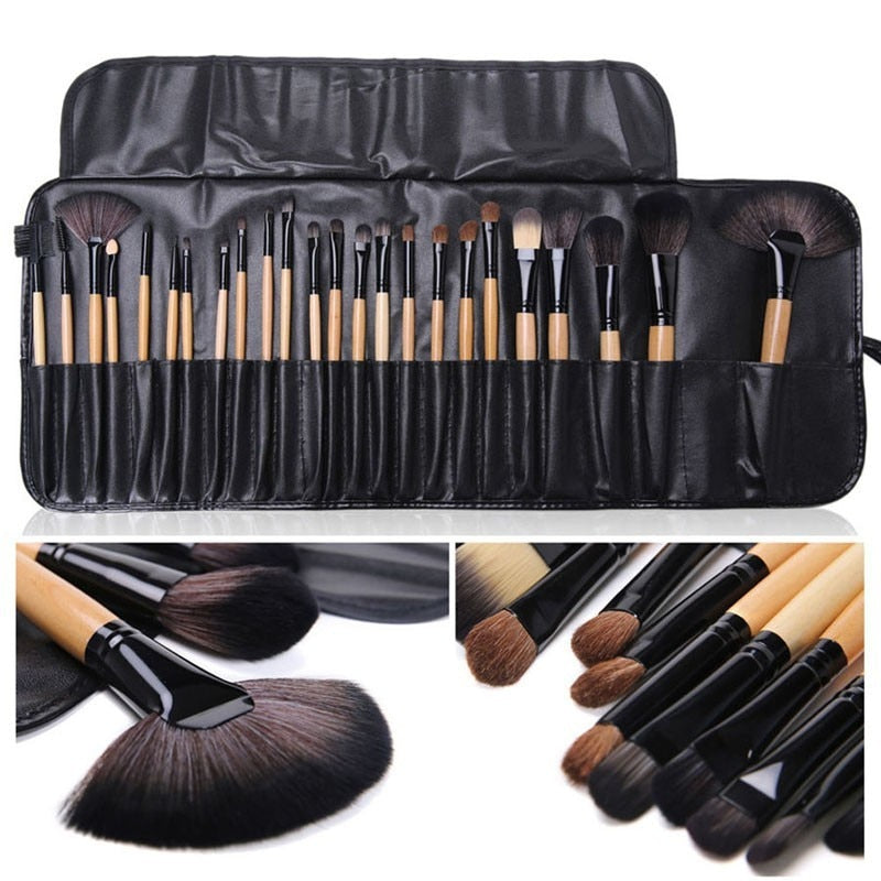 24 pcs Makeup Brush Sets Professional Cosmetics Brushes Eyebrow Powder Foundation Shadows Make Up Tools