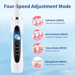 Electric Dental Calculus Scaler Remover Ultrasonic Teeth Cleaner Rechargeable 4 Mode Adults Stain Tartar Removal Teeth Whitening