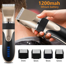 Load image into Gallery viewer, Professional Hair Trimmer Digital USB Rechargeable Hair Clipper for Men Haircut Ceramic Blade Razor Hair Cutter Barber Machine