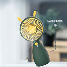 Load image into Gallery viewer, Portable Mini Fan USB Charging Handheld Cartoon Fan For Outdoor Creative Cute Mute Lanyard Desktop Small Cooling Conditioner Fan