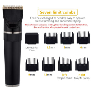 Full Body Washable Electric Hair Clipper Ceramic Professional Fine Adjustable Hair Trimmer Low Noise Hair Cutting Machine Razor