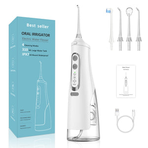 Oral Dental Irrigator Portable Water Jet Flosser Rechargeable USB 4 Modes 310ML Tank Water Jet Floss Tooth Pick IPX7 Waterproof