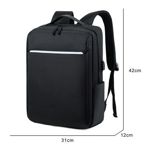 Simple Business Style Men's Backpacks For 15.6 Inches Laptop Portable Backpack With USB Charging Gray Multifunctional Male Bag