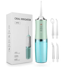 Load image into Gallery viewer, 220ML Oral Irrigator Portable Dental Water Flosser USB Rechargeable 3 Mode Water Jet Floss IPX7 Waterproof Teeth Cleaner 4 Nozzle