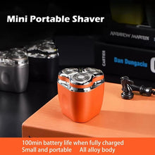 Load image into Gallery viewer, Mini Portable Cordless USB Rechargeable Waterproof Men&#39;s 3D Alloy Blade Floating Rotary Electric Shaver for Women Bikini Travel Professional Pocket Size Wet and Dry Facial Beard Trimming Tool