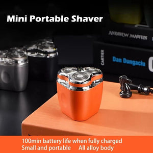 Mini Portable Cordless USB Rechargeable Waterproof Men's 3D Alloy Blade Floating Rotary Electric Shaver for Women Bikini Travel Professional Pocket Size Wet and Dry Facial Beard Trimming Tool