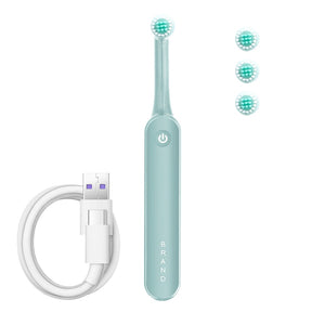 Electric Sonic Toothbrush USB Rechargeable Rotating Smart Timer Adult Children Waterproof Tooth Cleaning 3 Replacement Heads