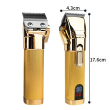 Load image into Gallery viewer, New Color Oil Head Professional Hair Clipper Electric Push Scissor LCD Adjustable Knife Distance Men&#39;s Hair Barber