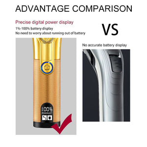 Professional Hair Trimmer Gold Clipper For Men Rechargeable Barber Cordless Hair Cutting T Machine Hair Styling Beard Trimmer